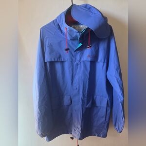 Vintage Columbia Colorblock Hooded Jacket Men’s S Fit Large Medium Rain Shell